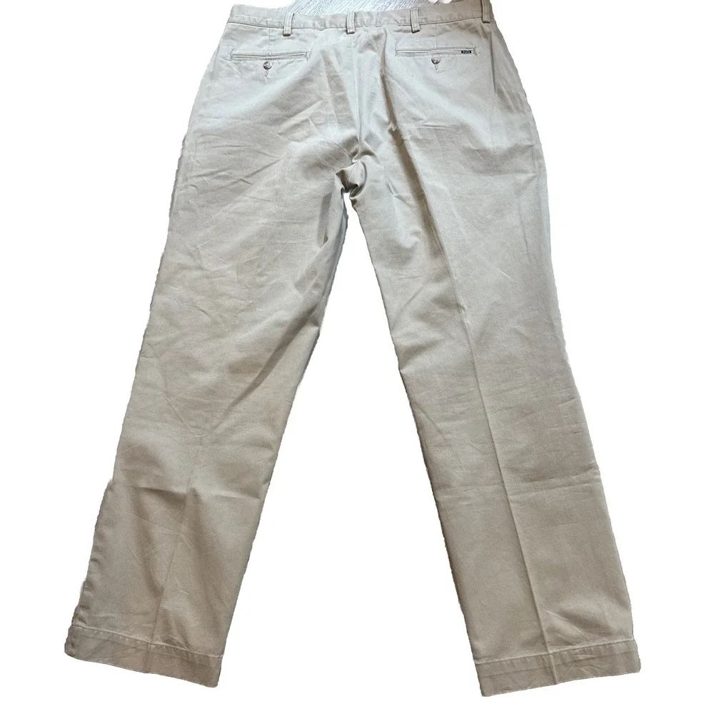 Polo Ralph Lauren Mens‎ Chino Trousers Khaki Tan Cotton Twill Pants 38x32